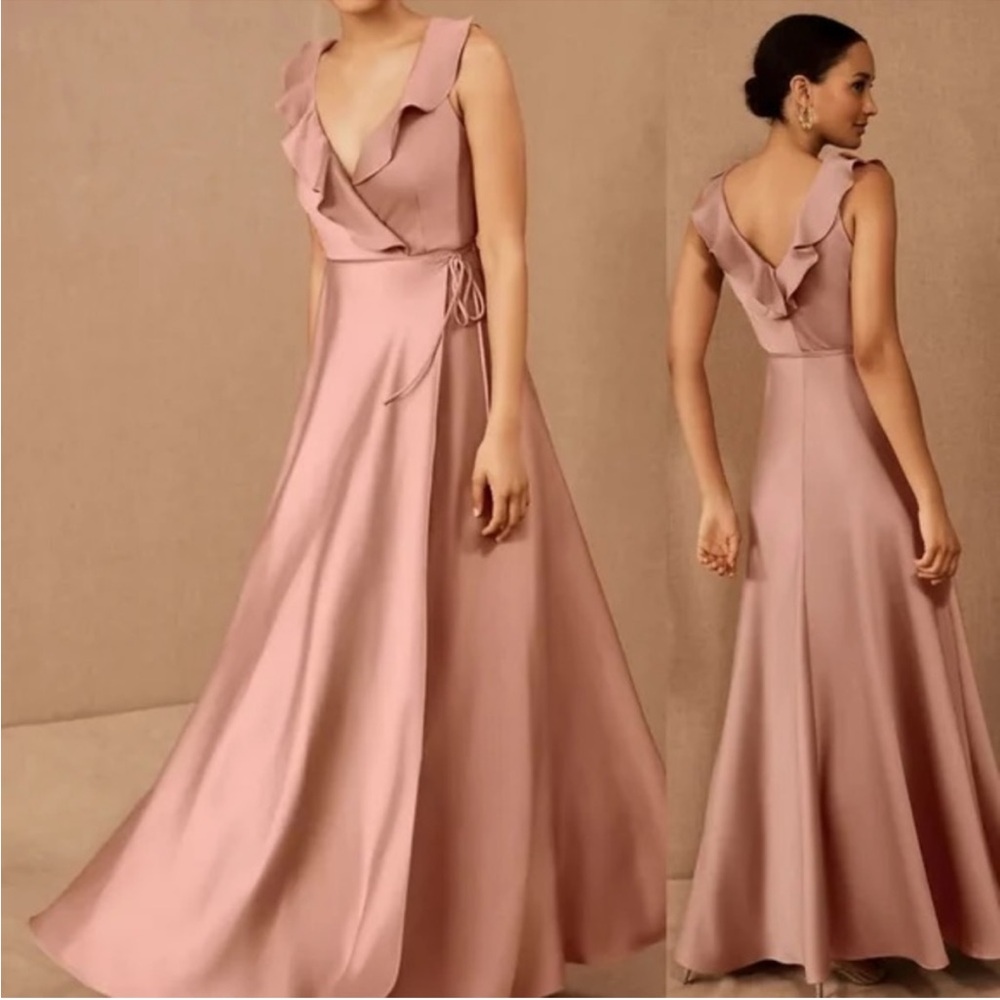 BHLDN pink wrap dress. Size 0. NWT